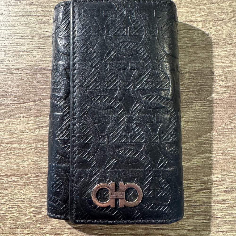 Salvatore Ferragamo Gancini Embossed Leather Wallet
